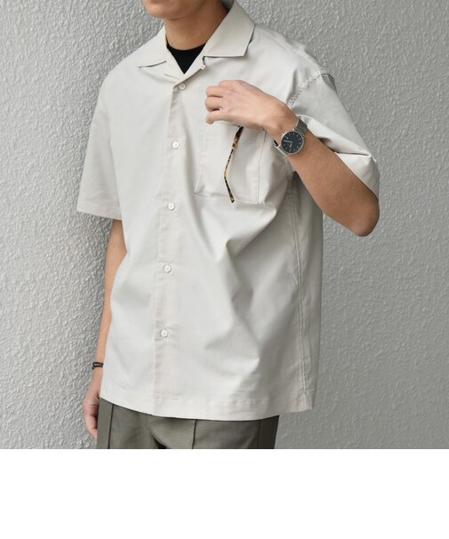 SHIPS any:〈接触冷感/遮熱等〉ハイブリッドリネン オープンカラー シャツ(セットアップ対応)◇