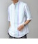 SHIPS any: BEZ TEXTILE マルチカラー ストライプ/ソリッド バンドカラー プルオーバー シャツ◇