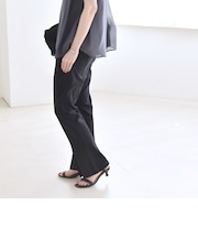 quaranciel:〈接触冷感/汗染み防止加工/洗濯機可能〉スリット イージー パンツ