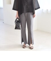 quaranciel:〈接触冷感/汗染み防止加工/洗濯機可能〉スリット イージー パンツ