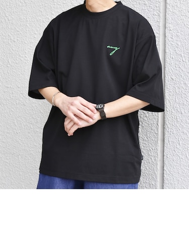 SHIPS any:〈撥水加工〉Teflon EcoElite(TM) 刺繍 バックプリント ロゴ Tシャツ◇
