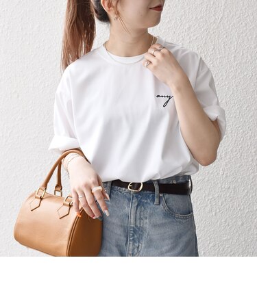 SHIPS any:〈撥水加工〉Teflon EcoElite(TM) 刺繍 バックプリント ロゴ Tシャツ◇