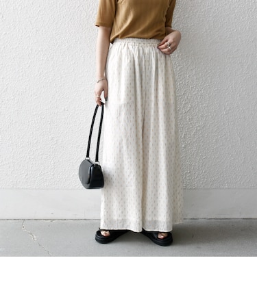 SHIPS any:〈洗濯機可能〉ラメ ドビー ギャザー ワイド パンツ