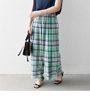 SHIPS any:〈洗濯機可能〉マドラス チェック タック フレア パンツ