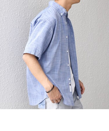 SHIPS any: BEZ TEXTILE マルチカラー ストライプ/ソリッド ボタンダウン ショートスリーブ シャツ◇