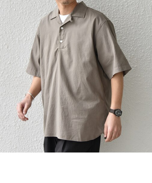 SHIPS any:〈洗濯機可能〉コットン/リネン オープンカラー プルオーバー シャツ◇