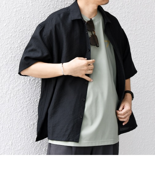 SHIPS any:〈洗濯機可能〉ミニ チェック レギュラーカラー シアー シャツ◇