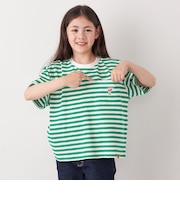 【SHIPS any別注】UNIVERSAL OVERALL: WINDY Jr. ワッペン ボーダー Tシャツ <KIDS>