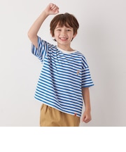 【SHIPS any別注】UNIVERSAL OVERALL: WINDY Jr. ワッペン ボーダー Tシャツ <KIDS>