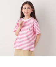 【SHIPS any別注】UNIVERSAL OVERALL: WINDY Jr. ワッペン ボーダー Tシャツ <KIDS>