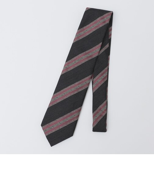 SHIPS: ヴィンテージ アーカイブ シルク ヘリン メランジ ストライプ ネクタイ