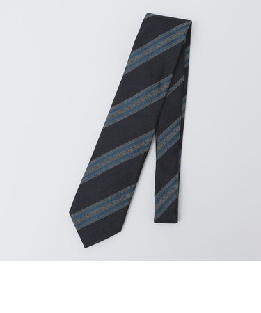 SHIPS: ヴィンテージ アーカイブ シルク ヘリン メランジ ストライプ ネクタイ