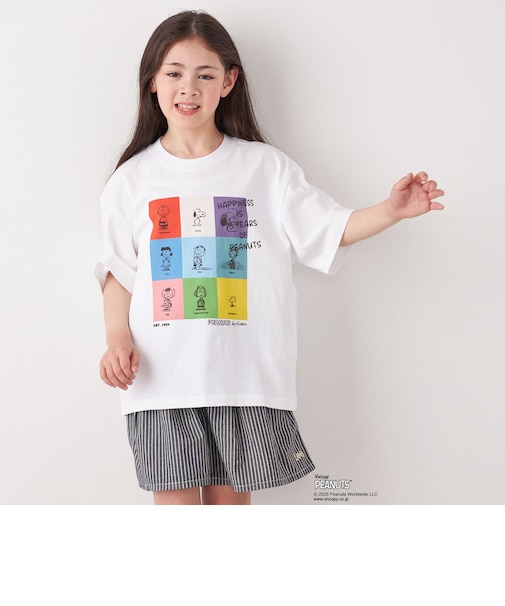 SHIPS any: SNOOPY コラボ ブロック グラフィック カラー プリント Tシャツ◇