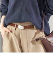 LEFIJE: スクエア バックル ベルト