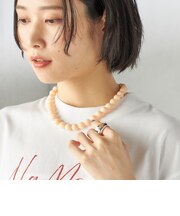 アース カラー ビーズ ネックレス