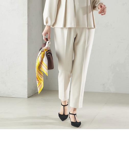 〈手洗い可能〉ダブル クロス パンツ オフホワイト（セレモニー対応可）