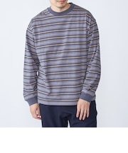 【SHIPS別注】AIRTOWNE: マルチ ボーダー ロングスリーブ Tシャツ