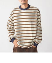 【SHIPS別注】AIRTOWNE: マルチ ボーダー ロングスリーブ Tシャツ