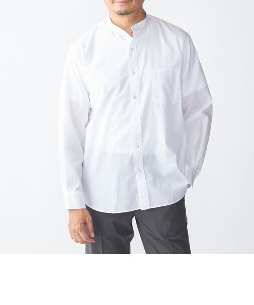 SHIPS: 140S ブロード バンドカラー シャツ