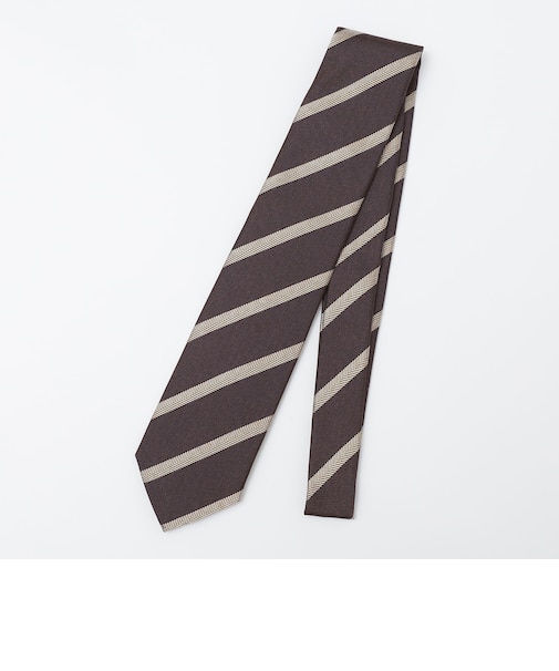 SHIPS: シルク バスケット ヘリンボーン ストライプ ネクタイ