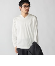 【WEB限定】SHIPS:〈手洗い可能/抗菌/防臭〉シルケット ビズ Vネック ロングスリーブ