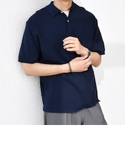 SHIPS any:〈接触冷感〉ハイゲージ リネンミックス サマー ニット ポロシャツ 25SS◇