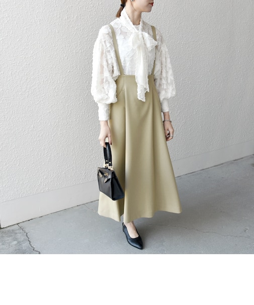 SHIPS any:〈洗濯機可能〉オックス フレア サスペンダースカート［NAVY BLUE］