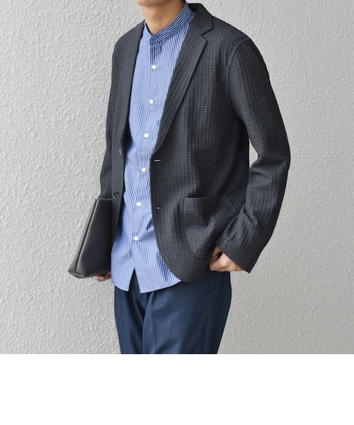 SHIPS any:〈洗濯機可能〉TEXBRID(R) ワッフル ニッティング ジャケット◇