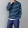 【SHIPS any別注】sports wear: レトロ カラー ボーダー Tシャツ (ロンT)◇
