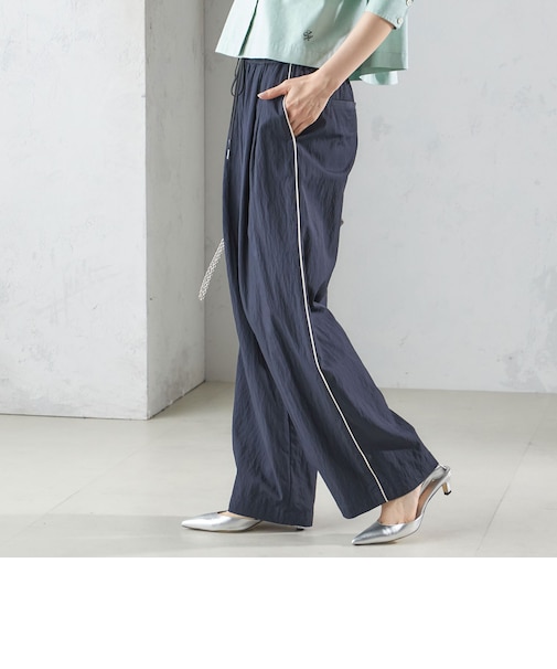 〈手洗い可能〉ナイロン混 ドロスト パンツ