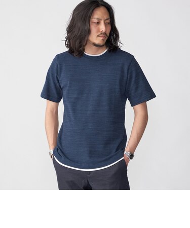 SHIPS: フェイクレイヤード ピケ クルーネック Tシャツ