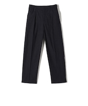 SHIPS Primary Navy Label:麻混 ストライプ ストレッチ テーパード パンツ