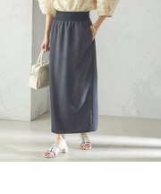 〈手洗い可能〉Asami 麻調合繊 ウエスト リブ タイト スカート