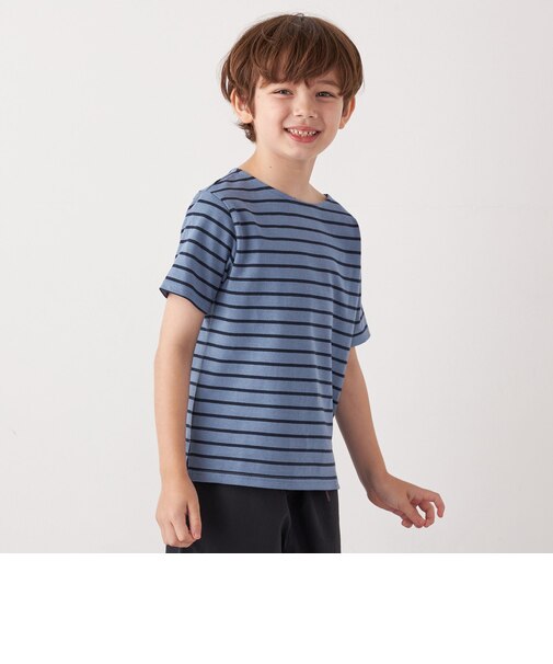 SHIPS any: マリンボーダー ボートネック Tシャツ<KIDS>