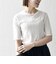 SHIPS any:〈洗濯機可能〉シアー リブ ハーフ スリーブ クルーネック TEE
