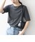 SHIPS any:〈洗濯機可能〉シアー リブ ハーフ スリーブ クルーネック TEE