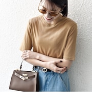 SHIPS any:〈洗濯機可能〉シアー リブ ハーフ スリーブ クルーネック TEE