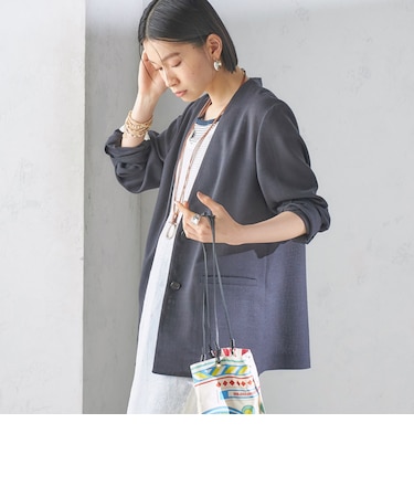 〈手洗い可能〉Asami 麻調合繊 カラーレス ジャケット