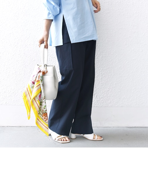 〈洗濯機可能〉ポリエステル 麻 カーゴ パンツ