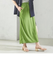 〈手洗い可能〉キュプラ混 ツイル ドロスト スカート