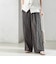 〈手洗い可能〉コットン ドビー ウエスト ゴム ギャザー パンツ
