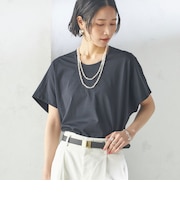 【SHIPS別注】assiette:〈手洗い可能〉プレミアム 天竺 Uネック TEE