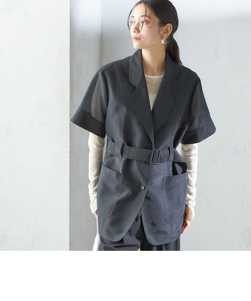 【SHIPS別注】APUPIL:〈洗濯機可能〉シアー 半袖 ジャケット