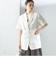 【SHIPS別注】APUPIL:〈洗濯機可能〉シアー 半袖 ジャケット