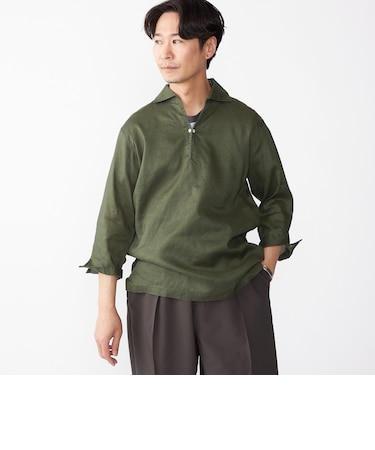 SHIPS: フレックスリネン 7スリーブ カプリ シャツ