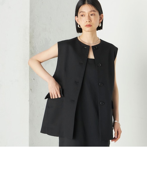 Wai＋:〈手洗い可能〉リネン ライク ベスト