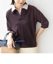 【WEB限定】〈手洗い可能〉ダブルカラー ショート スリーブ ポロ