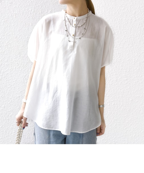 〈手洗い可能〉袖 ギャザー ドルマン ブラウス