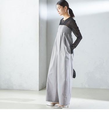 【SHIPS別注】APUPIL:〈洗濯機可能〉ギンガム チェック ベアトップ オールインワン