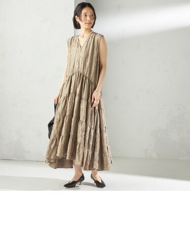 TORRAZZO DONNA:〈手洗い可能〉ティアード ノースリーブ ワンピース